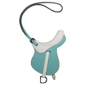 Hermès-Light Blue Paddock Selle Charm-Blue