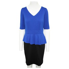 Elie Tahari-Vestido azul y negro-Azul