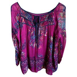 Stella Forest Dark Red Viscose Long Sleeve Blouse Dark red