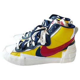 Nike x Sacai Varsity Maize Blazer Mid Hi-Top Sneakers Red