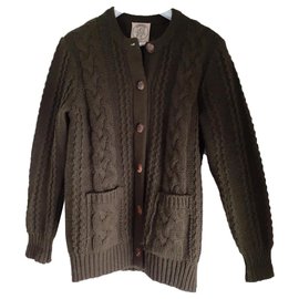 Hermès-Strickjacke Dunkelgrün