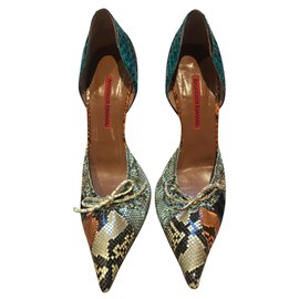 Autre Marque Escarpins en cuir python 7.5 cm Taille 39 Multicolore