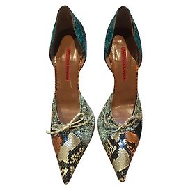 Autre Marque Python Leather Heels 7.5 cm Size 39 Multiple colors
