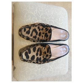 Escada-Mules-Marron,Imprimé léopard