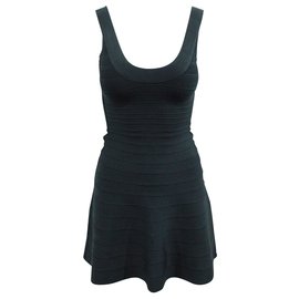 Herve Leger-Mini robe cintrée noire-Noir