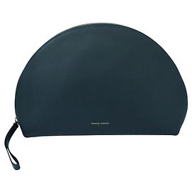 Mansur Gavriel Dark Blue Leather Half Moon Clutch Blue