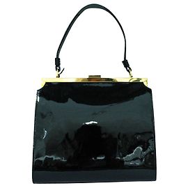 Mansur Gavriel Elegante schwarze Lacklederhandtasche Schwarz