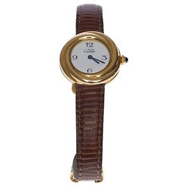 Charming vermeil Cartier Trinity lady's wristwatch Brown
