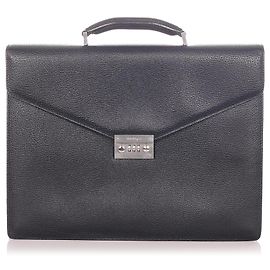 Salvatore Ferragamo Ferragamo Schwarze Business-Tasche aus Leder Schwarz