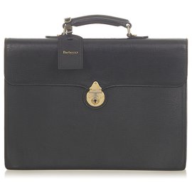 Burberry-Burberry Black Leather Briefcase-Black