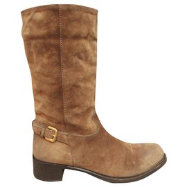 Prada-Prada p short boots 38,5-Light brown