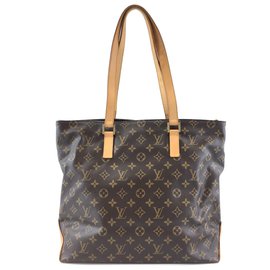 Louis Vuitton-Tela Louis Vuitton Cabas Mezzo Monogram-Marrone