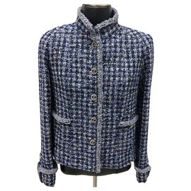 Chanel-8,5K $ 2020 Casaco de tweed-Azul