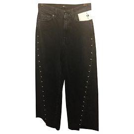 7 For All Mankind Marnie Ousider Culotte Jeans con borchie Nero