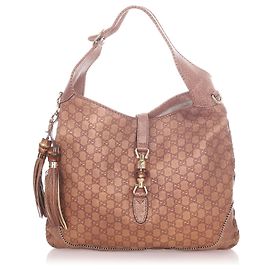 Gucci Brown Nova Jackie Bolsa de Ombro em Bambu Marrom