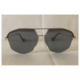 Loewe-Grey geometrical aviator sunglasses-Grey