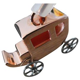 Hermès Caléche Charm aus rosévergoldetem Stahl für Handtasche oder Anhänger Gold hardware