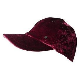 MAISON MICHEL Neue Mütze schwarz samt schwarz TL Rot