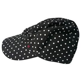 MAISON MICHEL Novo boné preto com bolinhas brancas de algodão TL Preto