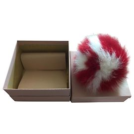 Chaveiro Miu Miu de pele listrado vermelho e branco Branco Vermelho