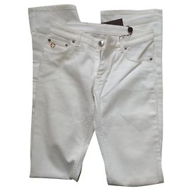 Jean Louis Vuitton en denim couleur eggshell Blanc cassé