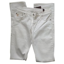 Louis Vuitton Jeans aus Denim Eggshell Aus weiß
