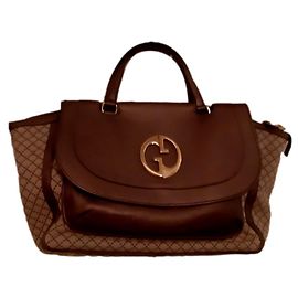 Borsa Gucci in pelle e tessuto Multicolore