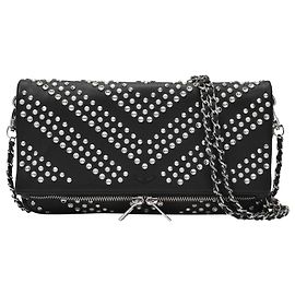 Zadig & Voltaire Borsa Rock in Pelle Nera Nero