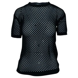 Alexander Mcqueen-Black Mesh Top-Black