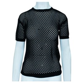 Alexander Mcqueen-Black Mesh Top-Black