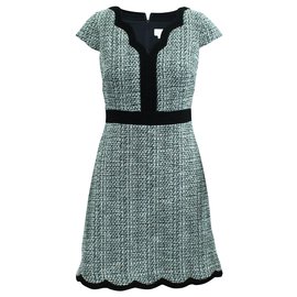 Kate Spade-Black and White Tweed Dress-Black