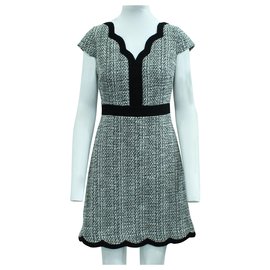 Kate Spade-Black and White Tweed Dress-Black