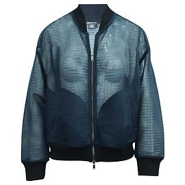 Dkny Marineblaue Plissee-Jacke Blau Marineblau