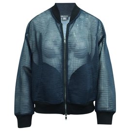 Dkny Navy Blue Pleated Jacket Blue Navy blue