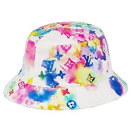 Louis Vuitton Mehrfarbiger Aquarell-Monogramm-Eimer-Hut Fischer Andere