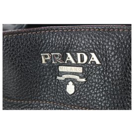Prada-Dark Brown Leather Belt Buckle Tote Bag-Other