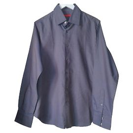 Camicia Christian Lacroix in cotone blu con ricamo Altro