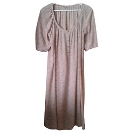 Maje Seidenkleid Beige mit Sternenprint Größe 2 Beige