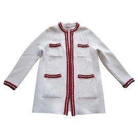 Chaqueta Larga Sandro Color Crudo Algodón Blanco