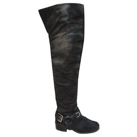 Dior-Dior p thigh boots 36-Black