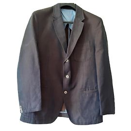 Veste Bugatti Cognac et Bleu Clair en Coton Lin Cognac Bleu clair