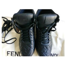 Fendi-W.SNEAKER / LAMB LEATHER / RUBBER-Black