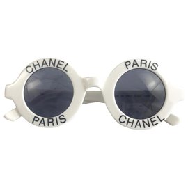 Chanel-Gafas de sol vintage ultra raras años Chanel 90es-Blanco