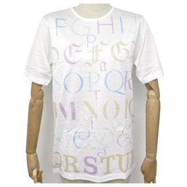 Hermès-NINE TSHIRT HERMES ALPHABET M 40 WOMAN IN WHITE COTTON COTTON WHITE SHIRT-White