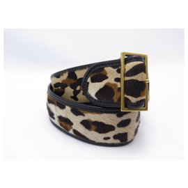 Fendi-Fendi belt 8C0328 SIZE LEOPARD FOAL LEATHER 80 85 LEATHER BELT-Brown