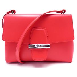 NOVA BOLSA LONGCHAMP ROSEAU M 10094BOLSA DE COURO HSC CORAL Vermelho