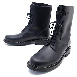 NEW HESCHUNG BOOTS SERGEANT 7.5 41.5 BLACK LEATHER BOOTS SHOES Black
