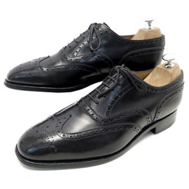 JM Weston-JM WESTON MANUFACTURE SHOES 375 8.5E 42.5 RICHELIEU BOUT FLEURI LEATHER-Black