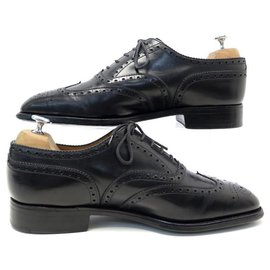 JM Weston-JM WESTON MANUFACTURE SHOES 375 8.5E 42.5 RICHELIEU BOUT FLEURI LEATHER-Black