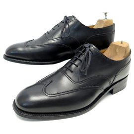 JM Weston-JM WESTON SHOES 676 7E 41 LARGE RICHELIEU IN BLACK LEATHER lined UPPER-Black